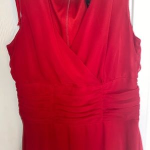 Medium length red dress